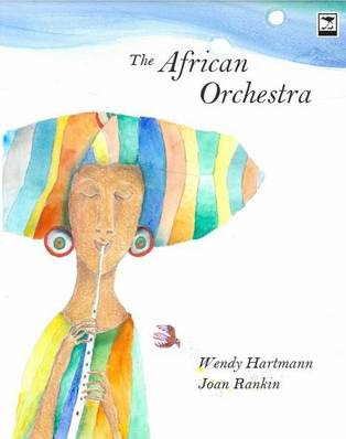 Book cover for "The African Orchestra" depicting a woman playing a wind instrument
