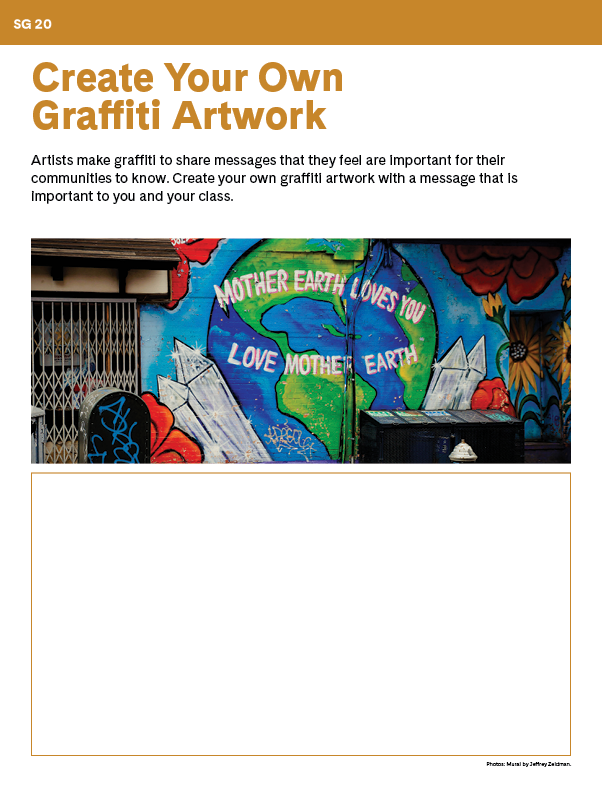 "Create Your Own Graffiti Artwork" with Earth painted on a wall